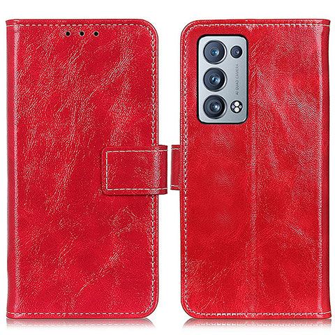 Coque Portefeuille Livre Cuir Etui Clapet K04Z pour Oppo Reno6 Pro+ Plus 5G Rouge