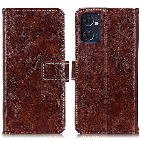 Coque Portefeuille Livre Cuir Etui Clapet K04Z pour Oppo Reno7 5G Marron