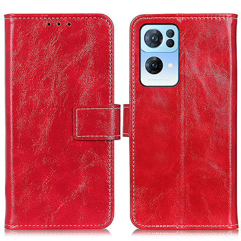 Coque Portefeuille Livre Cuir Etui Clapet K04Z pour Oppo Reno7 Pro 5G Rouge