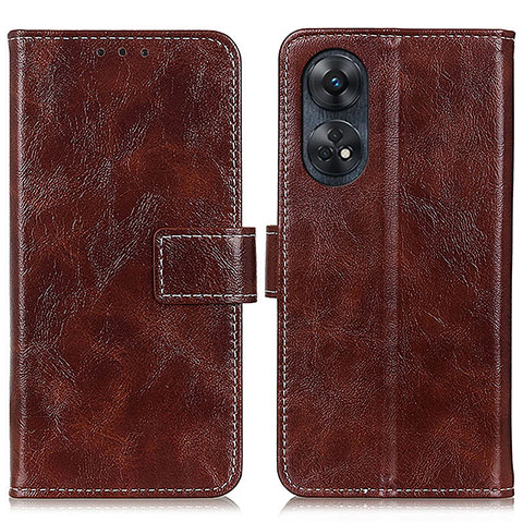 Coque Portefeuille Livre Cuir Etui Clapet K04Z pour Oppo Reno8 T 4G Marron