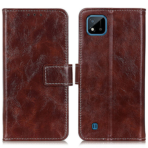 Coque Portefeuille Livre Cuir Etui Clapet K04Z pour Realme C11 (2021) Marron