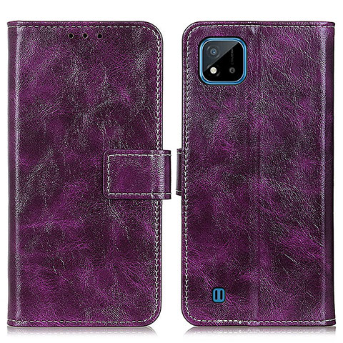 Coque Portefeuille Livre Cuir Etui Clapet K04Z pour Realme C11 (2021) Violet