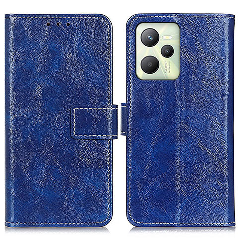 Coque Portefeuille Livre Cuir Etui Clapet K04Z pour Realme C35 Bleu