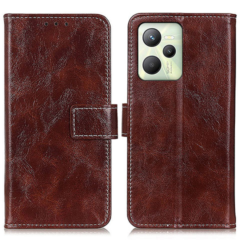 Coque Portefeuille Livre Cuir Etui Clapet K04Z pour Realme C35 Marron