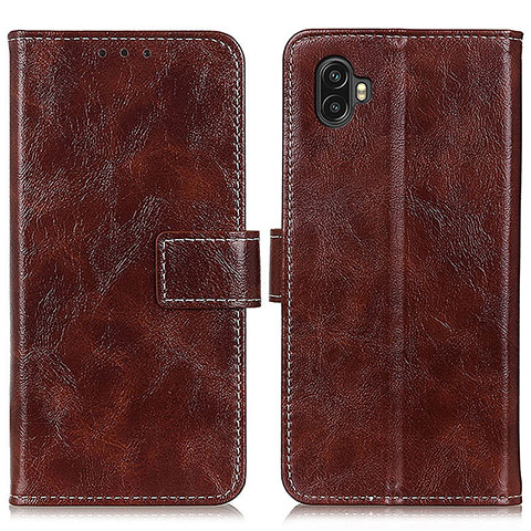 Coque Portefeuille Livre Cuir Etui Clapet K04Z pour Samsung Galaxy XCover 6 Pro 5G Marron