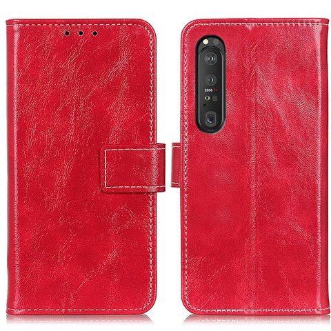 Coque Portefeuille Livre Cuir Etui Clapet K04Z pour Sony Xperia 1 III Rouge