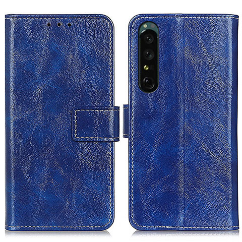 Coque Portefeuille Livre Cuir Etui Clapet K04Z pour Sony Xperia 1 IV SO-51C Bleu