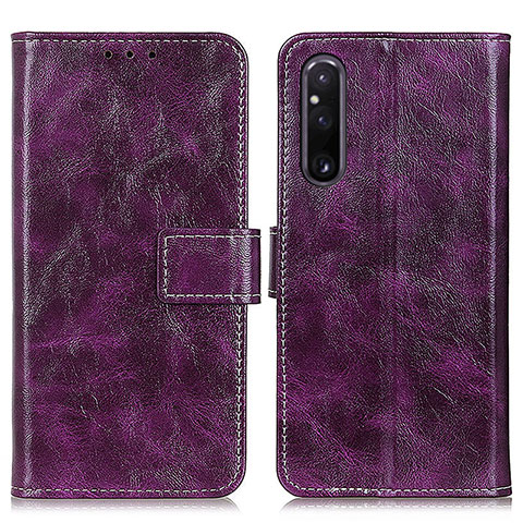 Coque Portefeuille Livre Cuir Etui Clapet K04Z pour Sony Xperia 1 V Violet