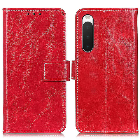 Coque Portefeuille Livre Cuir Etui Clapet K04Z pour Sony Xperia 10 IV SOG07 Rouge