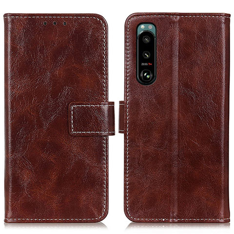 Coque Portefeuille Livre Cuir Etui Clapet K04Z pour Sony Xperia 5 III SO-53B Marron