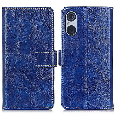 Coque Portefeuille Livre Cuir Etui Clapet K04Z pour Sony Xperia 5 V Bleu