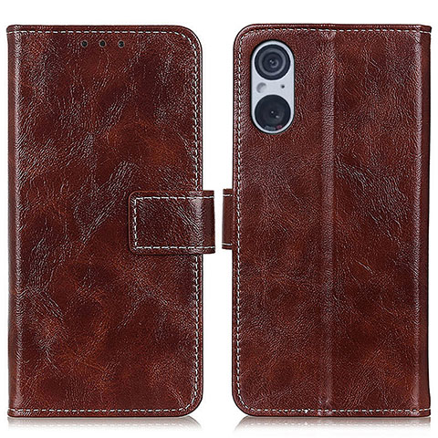 Coque Portefeuille Livre Cuir Etui Clapet K04Z pour Sony Xperia 5 V Marron