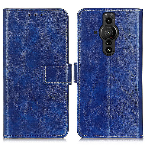 Coque Portefeuille Livre Cuir Etui Clapet K04Z pour Sony Xperia PRO-I Bleu