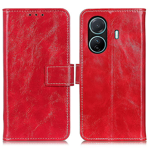 Coque Portefeuille Livre Cuir Etui Clapet K04Z pour Vivo iQOO Z6 Pro 5G Rouge