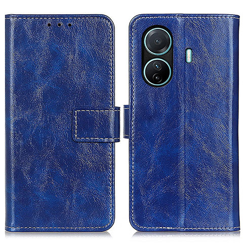 Coque Portefeuille Livre Cuir Etui Clapet K04Z pour Vivo T1 5G Bleu