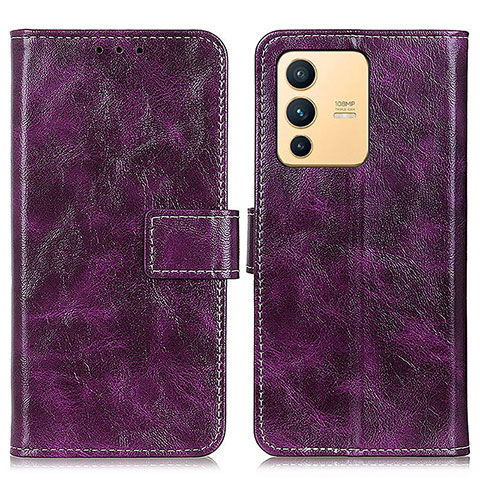 Coque Portefeuille Livre Cuir Etui Clapet K04Z pour Vivo V23 5G Violet