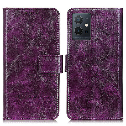 Coque Portefeuille Livre Cuir Etui Clapet K04Z pour Vivo Y30 5G Violet