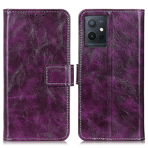 Coque Portefeuille Livre Cuir Etui Clapet K04Z pour Vivo Y33e 5G Violet