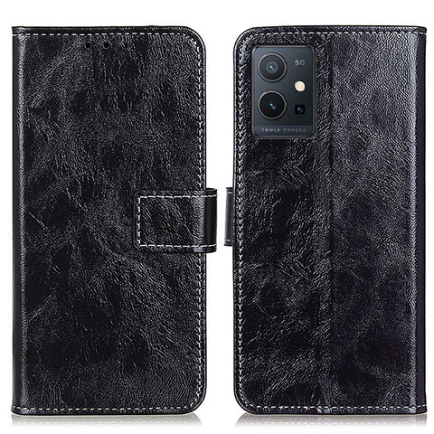 Coque Portefeuille Livre Cuir Etui Clapet K04Z pour Vivo Y75 5G Noir