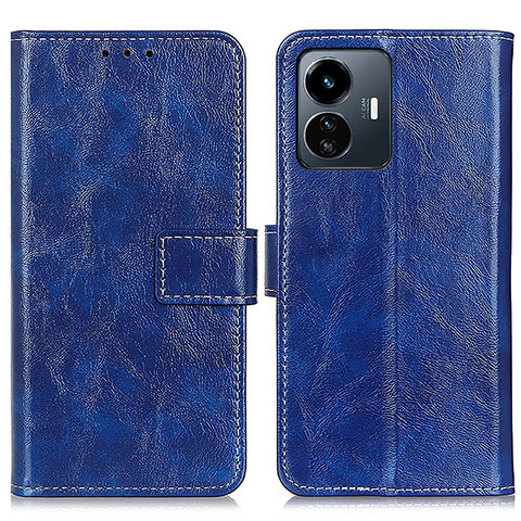 Coque Portefeuille Livre Cuir Etui Clapet K04Z pour Vivo Y77 5G Bleu