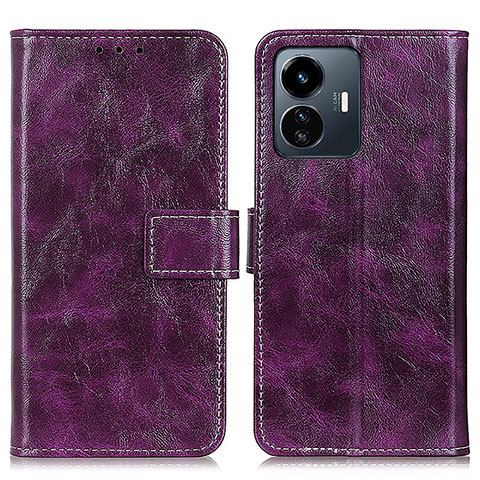 Coque Portefeuille Livre Cuir Etui Clapet K04Z pour Vivo Y77 5G Violet