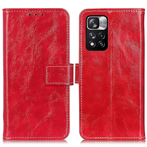 Coque Portefeuille Livre Cuir Etui Clapet K04Z pour Xiaomi Mi 11i 5G (2022) Rouge