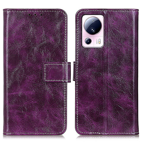 Coque Portefeuille Livre Cuir Etui Clapet K04Z pour Xiaomi Mi 13 Lite 5G Violet