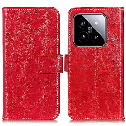 Coque Portefeuille Livre Cuir Etui Clapet K04Z pour Xiaomi Mi 14 5G Rouge