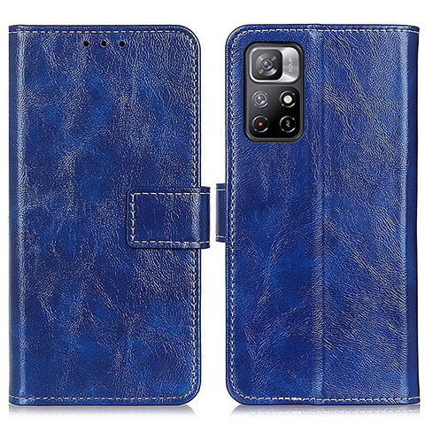 Coque Portefeuille Livre Cuir Etui Clapet K04Z pour Xiaomi Poco M4 Pro 5G Bleu