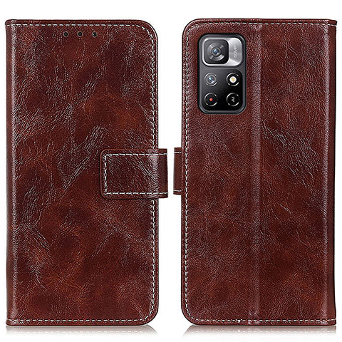 Coque Portefeuille Livre Cuir Etui Clapet K04Z pour Xiaomi Poco M4 Pro 5G Marron