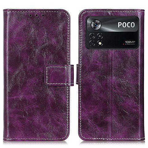 Coque Portefeuille Livre Cuir Etui Clapet K04Z pour Xiaomi Poco X4 Pro 5G Violet