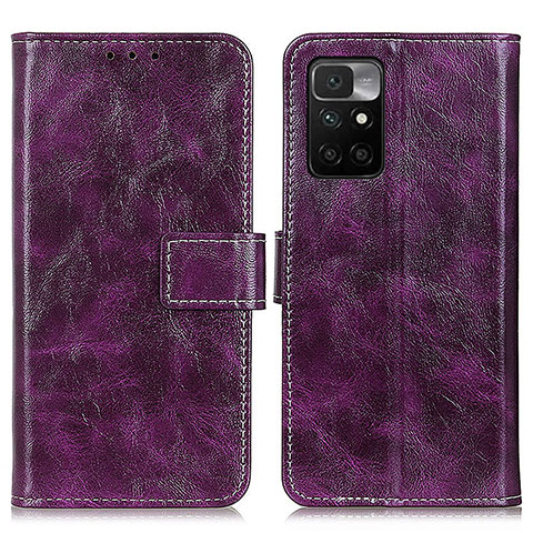 Coque Portefeuille Livre Cuir Etui Clapet K04Z pour Xiaomi Redmi 10 4G Violet