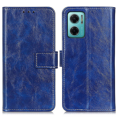 Coque Portefeuille Livre Cuir Etui Clapet K04Z pour Xiaomi Redmi 10 5G Bleu