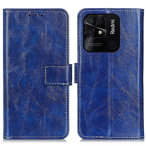 Coque Portefeuille Livre Cuir Etui Clapet K04Z pour Xiaomi Redmi 10 India Bleu