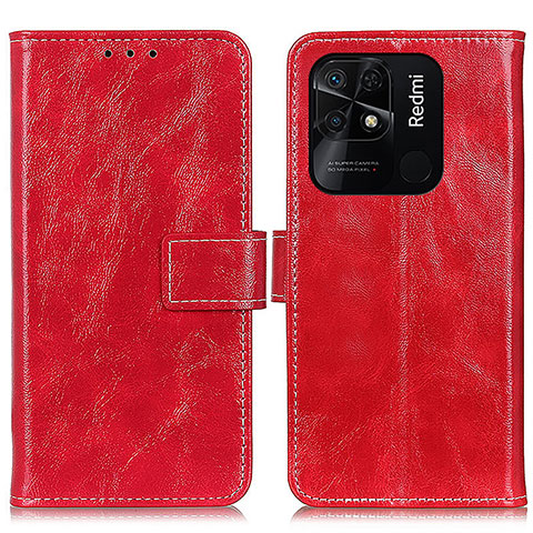 Coque Portefeuille Livre Cuir Etui Clapet K04Z pour Xiaomi Redmi 10 Power Rouge