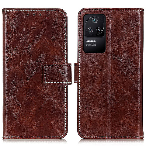 Coque Portefeuille Livre Cuir Etui Clapet K04Z pour Xiaomi Redmi K40S 5G Marron