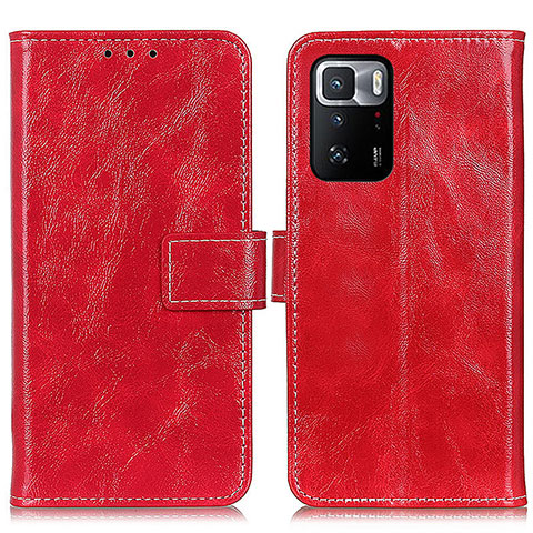 Coque Portefeuille Livre Cuir Etui Clapet K04Z pour Xiaomi Redmi Note 10 Pro 5G Rouge