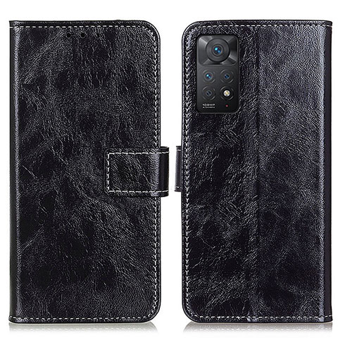 Coque Portefeuille Livre Cuir Etui Clapet K04Z pour Xiaomi Redmi Note 11 Pro 4G Noir