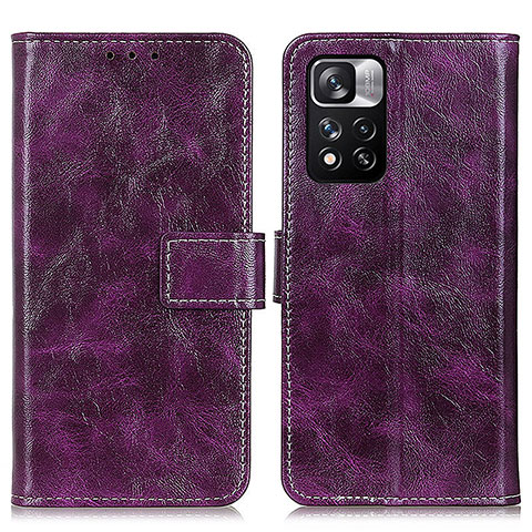 Coque Portefeuille Livre Cuir Etui Clapet K04Z pour Xiaomi Redmi Note 11 Pro+ Plus 5G Violet