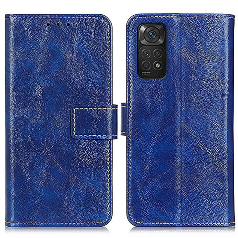 Coque Portefeuille Livre Cuir Etui Clapet K04Z pour Xiaomi Redmi Note 11S 4G Bleu