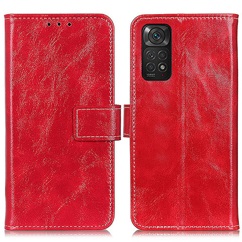 Coque Portefeuille Livre Cuir Etui Clapet K04Z pour Xiaomi Redmi Note 11S 4G Rouge