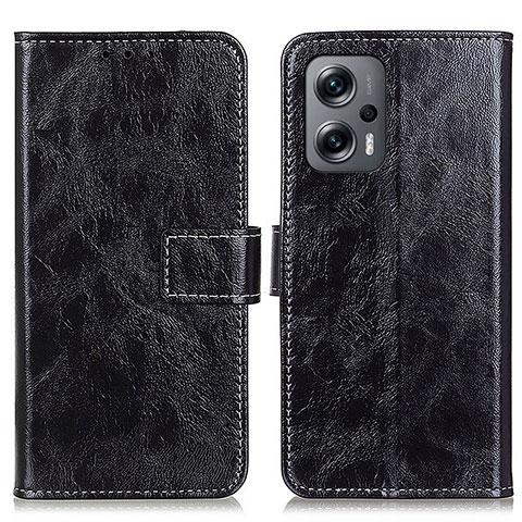 Coque Portefeuille Livre Cuir Etui Clapet K04Z pour Xiaomi Redmi Note 11T Pro 5G Noir