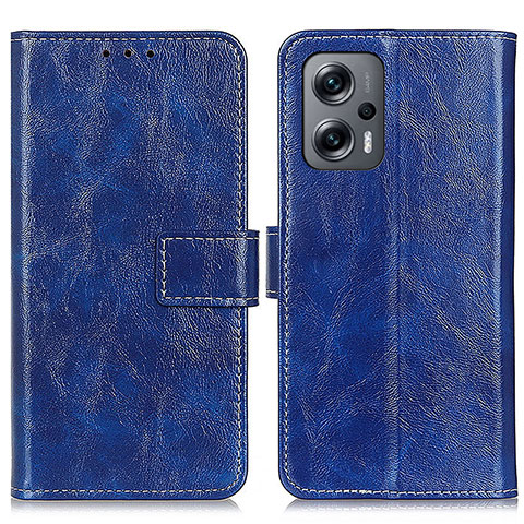 Coque Portefeuille Livre Cuir Etui Clapet K04Z pour Xiaomi Redmi Note 11T Pro+ Plus 5G Bleu