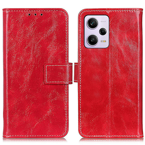 Coque Portefeuille Livre Cuir Etui Clapet K04Z pour Xiaomi Redmi Note 12 Explorer Rouge