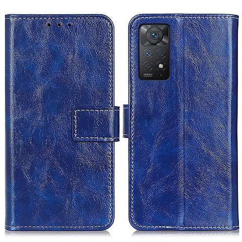 Coque Portefeuille Livre Cuir Etui Clapet K04Z pour Xiaomi Redmi Note 12 Pro 4G Bleu