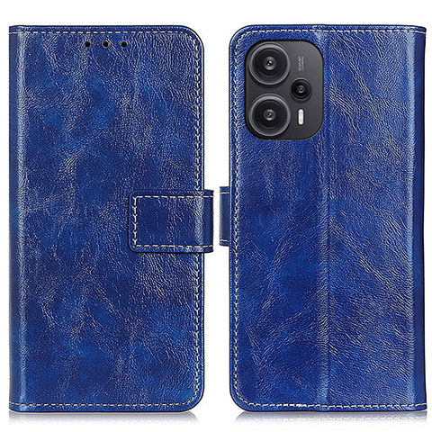 Coque Portefeuille Livre Cuir Etui Clapet K04Z pour Xiaomi Redmi Note 12 Turbo 5G Bleu