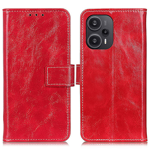 Coque Portefeuille Livre Cuir Etui Clapet K04Z pour Xiaomi Redmi Note 12 Turbo 5G Rouge