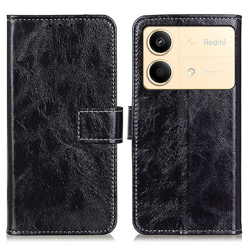 Coque Portefeuille Livre Cuir Etui Clapet K04Z pour Xiaomi Redmi Note 13R Pro 5G Noir