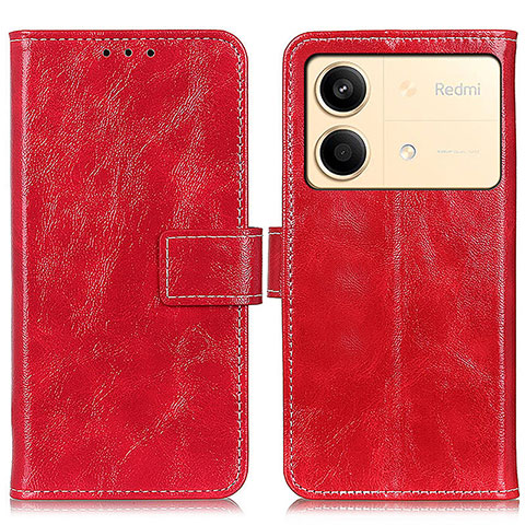 Coque Portefeuille Livre Cuir Etui Clapet K04Z pour Xiaomi Redmi Note 13R Pro 5G Rouge