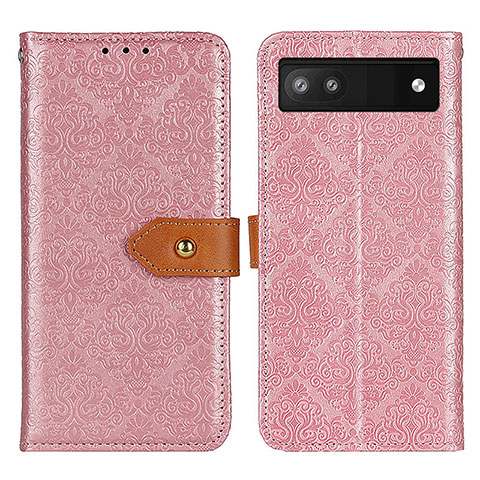 Coque Portefeuille Livre Cuir Etui Clapet K05Z pour Google Pixel 6a 5G Rose